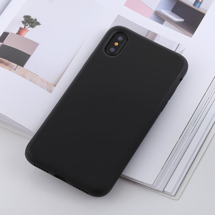 For iPhone X / XS Shockproof Solid Color Liquid Silicone Feel TPU Case, iPhone XS / S