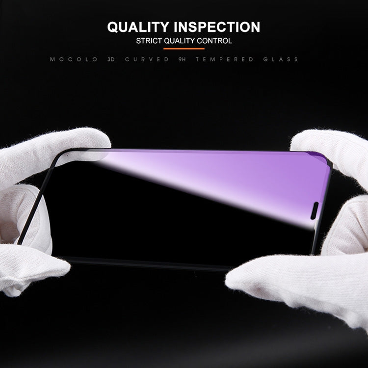 For iPhone 11 Pro / XS / X mocolo 0.33mm 9H 3D Round Edge Anti Blue-ray Tempered Glass Film