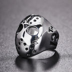 Europe and America Style Punk Gothic Rock Mask Skull Men Titanium Steel Ring, US Size: 11, Perimeter: 65mm, Diameter: 20.7mm