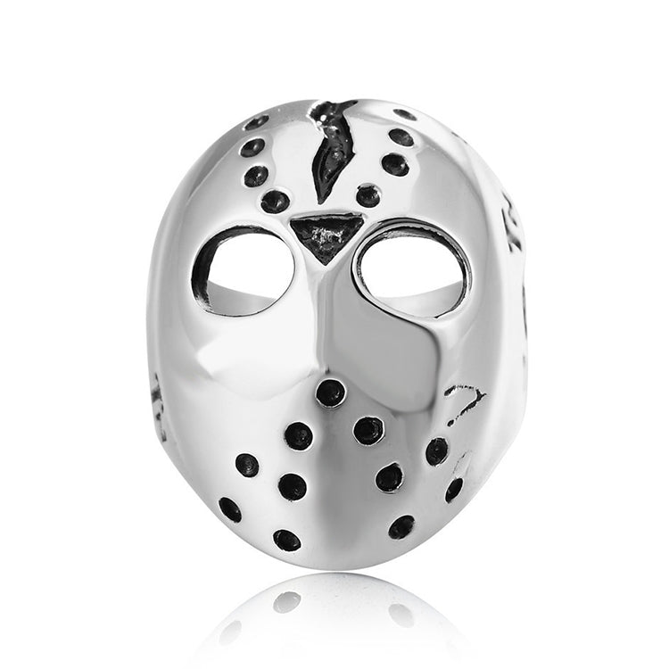 Europe and America Style Punk Gothic Rock Mask Skull Men Titanium Steel Ring, US Size: 11, Perimeter: 65mm, Diameter: 20.7mm