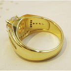 Fashion Businessman 18K White Gold Plated + AAA Zircon Men Diamond Ring, Size: 7, Perimeter: 54.5mm, Diameter: 17.3mm