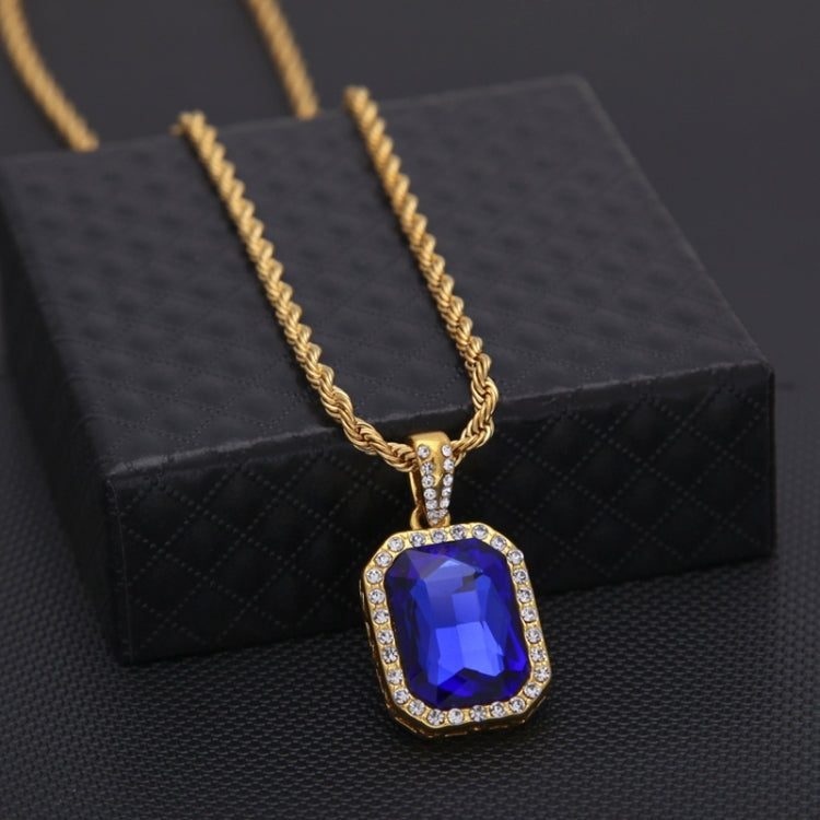 Hip Hop Mini Rhinestone Colorful Pendant Twist Gold Chain Necklace for Men