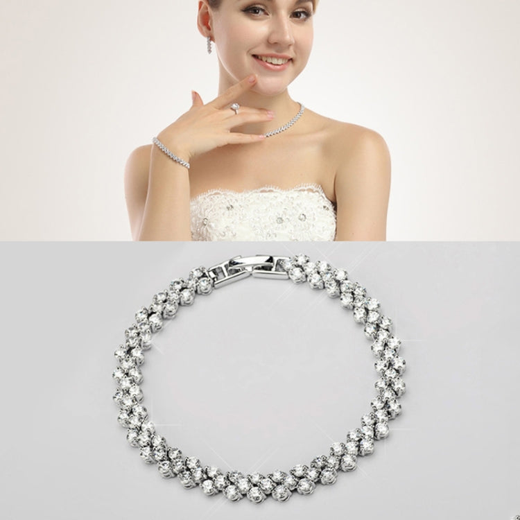16cm Fashion Zircon Encrusted Roman Bracelets Platinum-plated Bracelet Jewelry