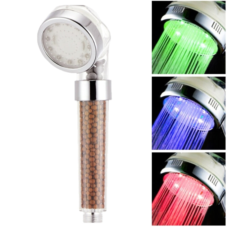 SDS-A23 15 LEDs ABS Temperature Sensor Negative Ions RGB LED Shower Head, Size: 23 x 6.5 x 5.8cm, Interface: 20mm