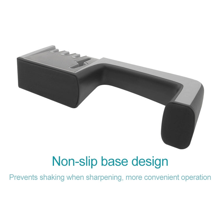 4 in 1 Stainless Steel Knife Sharpener Four Section Hand-held Quick Sharpening Tool with Non Slip Handle