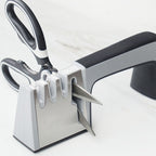 4 in 1 Stainless Steel Knife Sharpener Four Section Hand-held Quick Sharpening Tool with Non Slip Handle