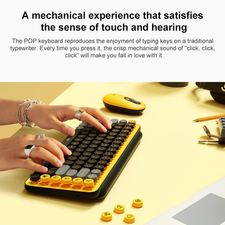 Logitech POP KEYS Round Button Bluetooth Mechanical Keyboard — Pink