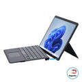 Tablet Colorful Backlight Bluetooth Keyboard Leather Case with Pen Slot, For Microsoft Surface Pro 8