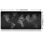 Extended Large Anti-Slip World Map Pattern Soft Rubber Smooth Cloth Surface Game Mouse Pad Keyboard Mat, Size: 100 x 50cm
