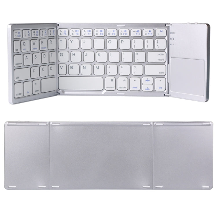 B033 Rechargeable 3-Folding 64 Keys Bluetooth Wireless Keyboard with Touchpad
