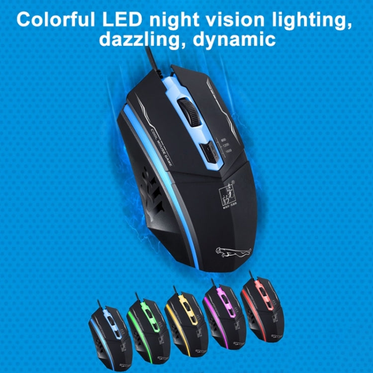 Chasing Leopard 199 USB 1600DPI Three-speed Adjustable LED Backlight Wired Optical Gaming Mouse, Length: 1.3m — White