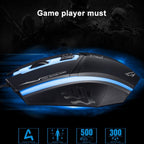 Chasing Leopard 199 USB 1600DPI Three-speed Adjustable LED Backlight Wired Optical Gaming Mouse, Length: 1.3m — view 9