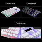 ZGB G20 104 Keys USB Wired Mechanical Feel Glowing Computer Keyboard Gaming Keyboard