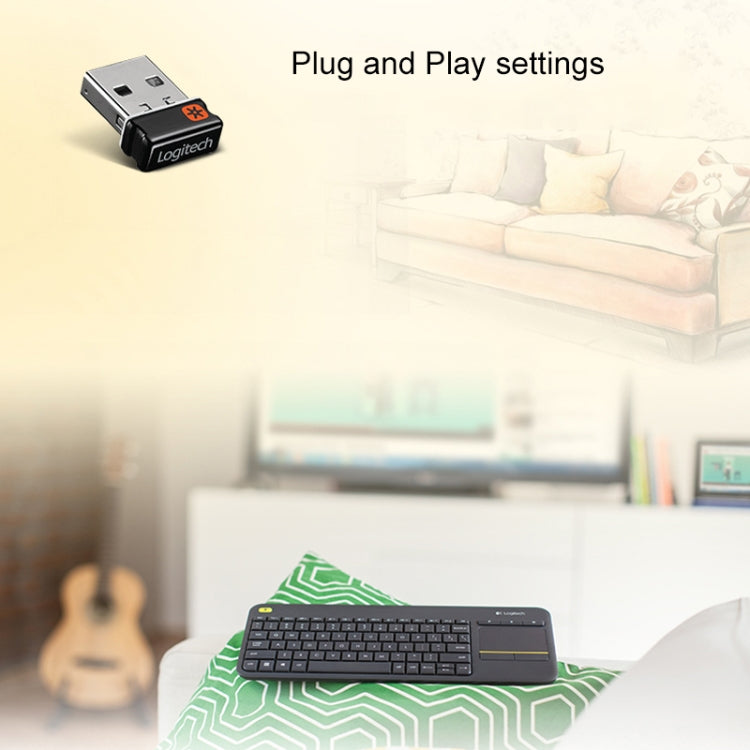2.4GHz Wireless Touch Control Keyboard, Wireless Range: 10m, Logitech K400 Plus