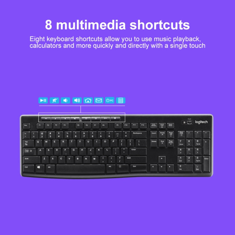 Logitech MK270 2.4GHz Wireless Keyboard + Mouse Set