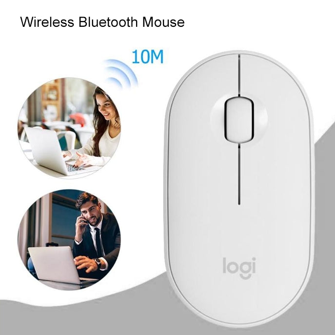 Logitech Pebble Cobblestone Shape Thin 3-keys 1000DPI Mute Wireless Bluetooth Optical Mouse, Wireless Range: 10m — view 12