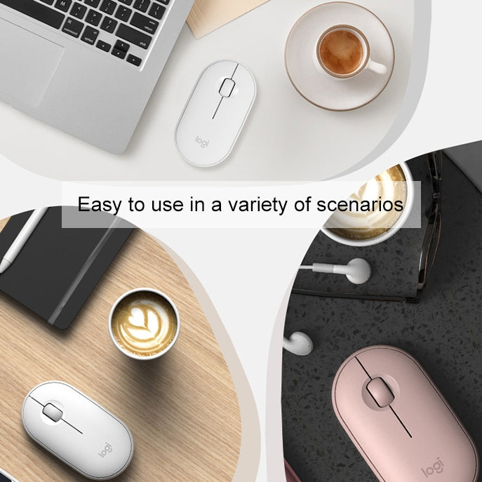 Logitech Pebble Cobblestone Shape Thin 3-keys 1000DPI Mute Wireless Bluetooth Optical Mouse, Wireless Range: 10m — view 13