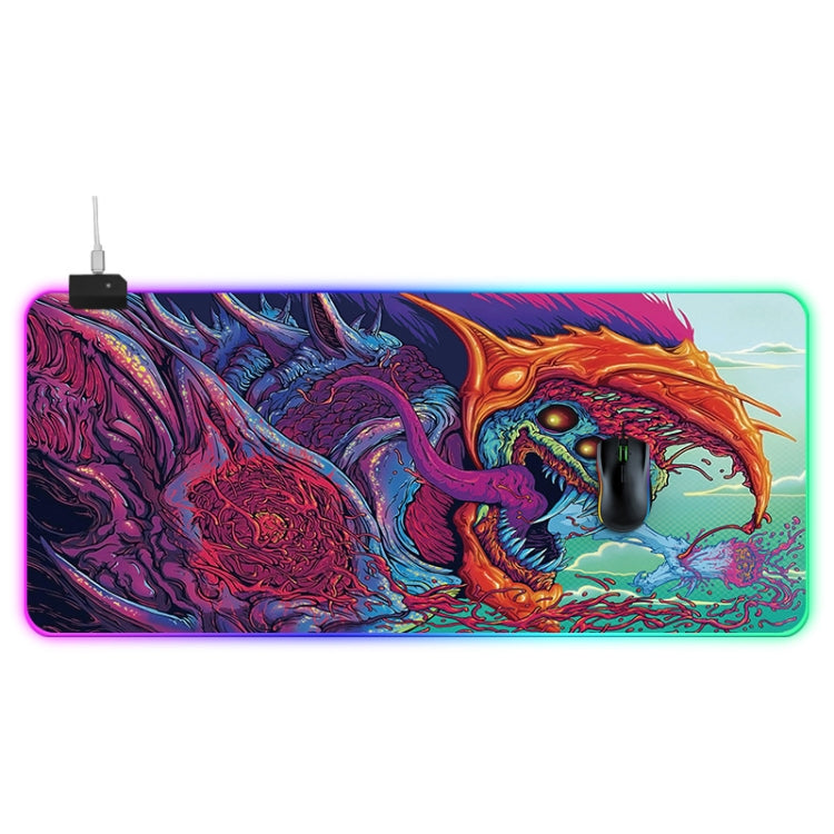 Computer Monster Pattern Illuminated Mouse Pad, Size: 90 x 40 x 0.4cm, 90 x 40 x 0.4cm