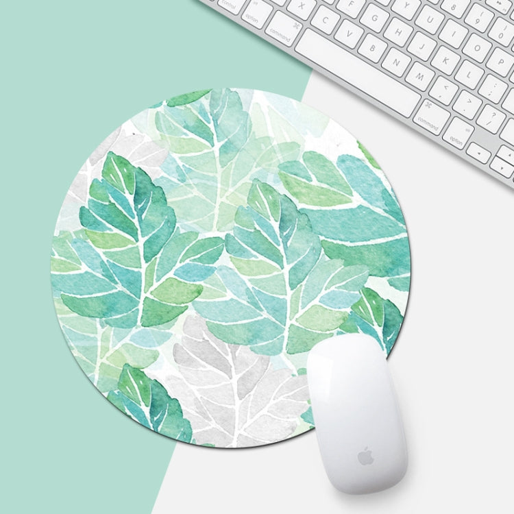 Pattern Circular Mouse Pad, Diameter: 22cm, Green Sunflower