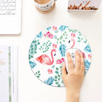 Pattern Circular Mouse Pad, Diameter: 22cm, Printed Flamingo