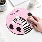 Zebra Pattern Circular Mouse Pad, Diameter: 22cm — Zebra