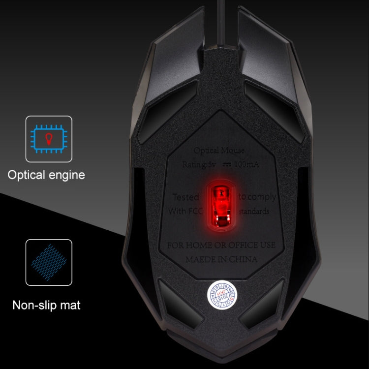Chasing Leopard K2 USB LED Backlight 1600DPI Three-speed Adjustable Wired Optical Gaming Mouse, Length: 1.3m — view 4