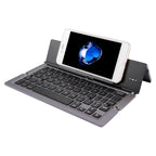 F18 Ultra-slim Rechargeable Foldable 58 Keys Bluetooth Wireless Keyboard with Holder — Gold