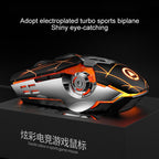 YINDIAO 3200DPI 4-modes Adjustable 7-keys RGB Light Wired Gaming Mechanical Mouse, Style: Silent Version