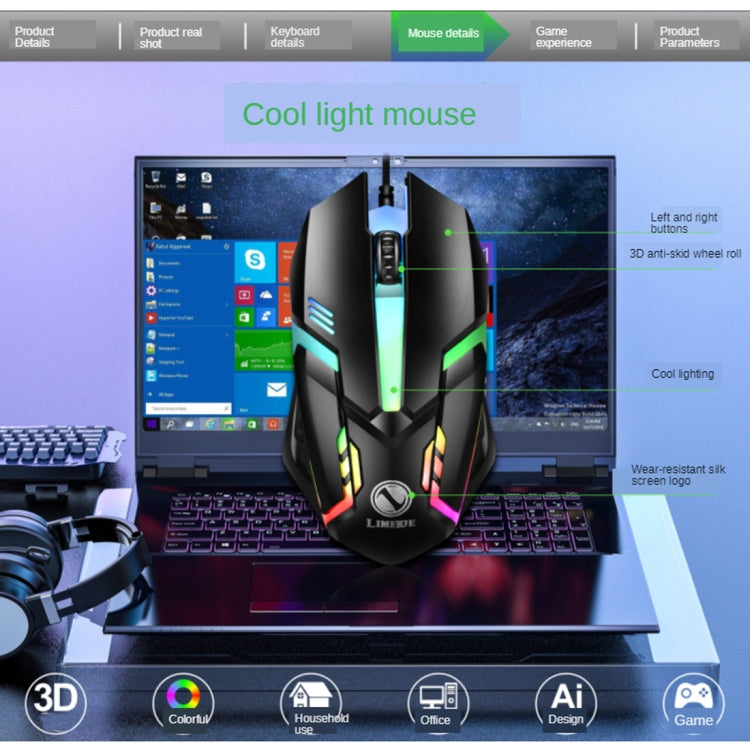 TX300 Mechanical Feel Backlight Punk Wired Keyboard Mouse Set