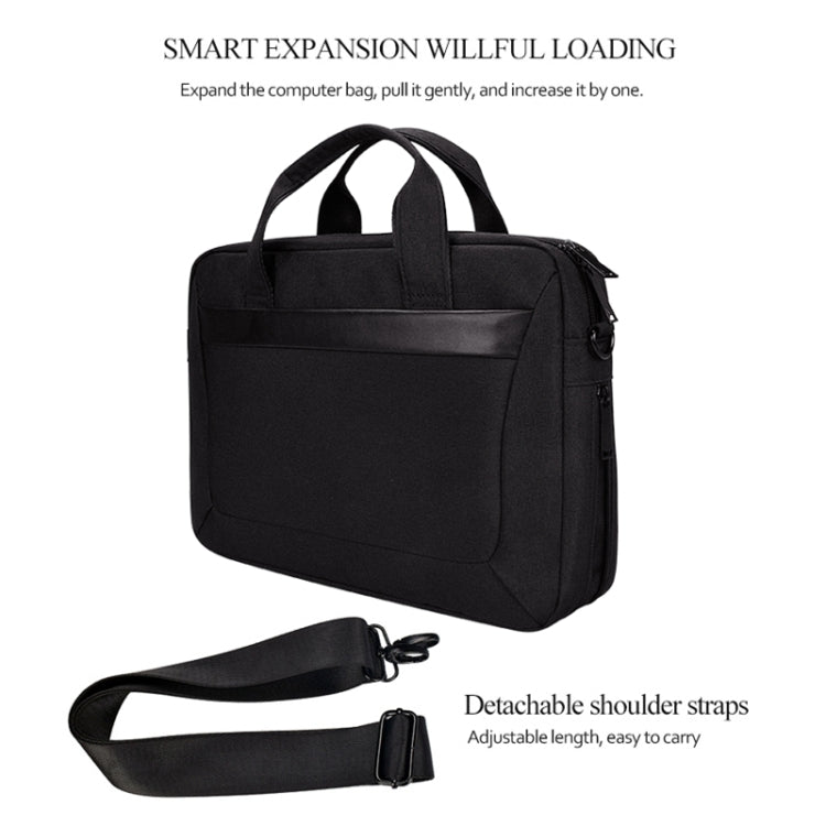 DJ06 Oxford Cloth Waterproof Wear-resistant Portable Expandable Laptop Bag for 15.4 inch Laptops, with Detachable Shoulder Strap