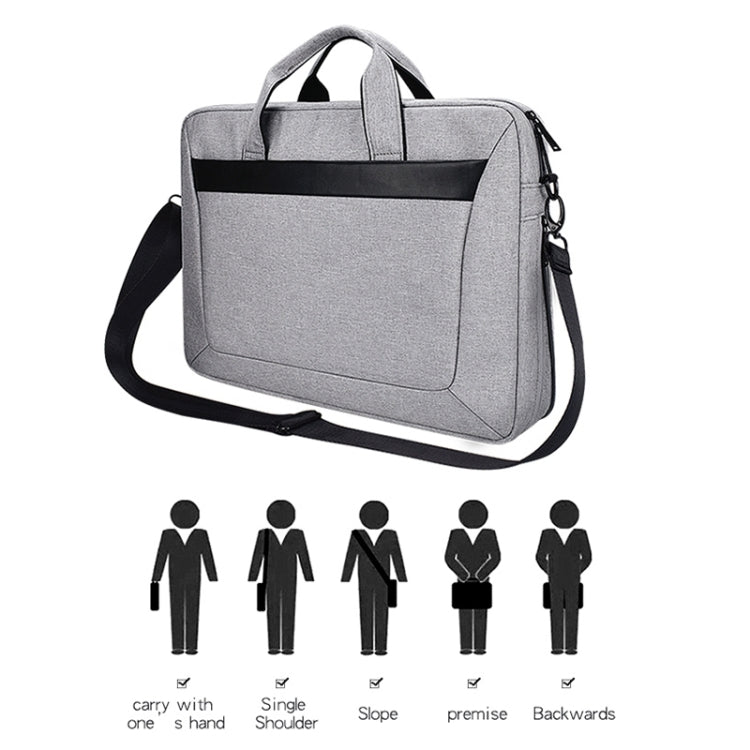 DJ06 Oxford Cloth Waterproof Wear-resistant Portable Expandable Laptop Bag for 15.4 inch Laptops, with Detachable Shoulder Strap
