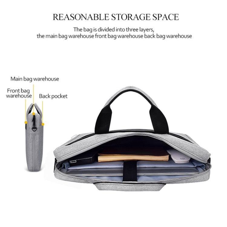 DJ06 Oxford Cloth Waterproof Wear-resistant Portable Expandable Laptop Bag for 15.4 inch Laptops, with Detachable Shoulder Strap