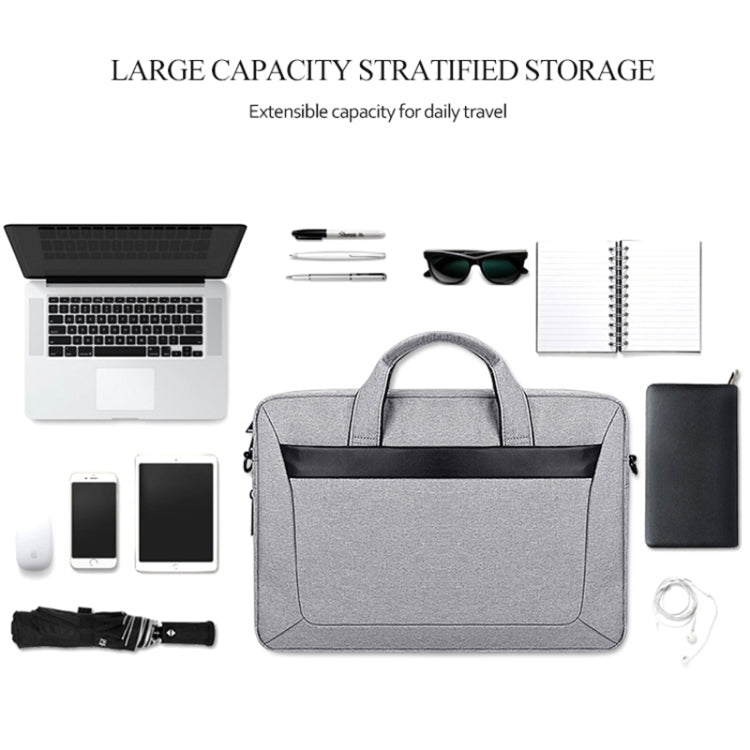 DJ06 Oxford Cloth Waterproof Wear-resistant Portable Expandable Laptop Bag for 15.4 inch Laptops, with Detachable Shoulder Strap