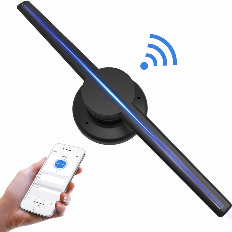42cm Diameter 3D Holographic Display, WiFi App Control, 640 x 640 Pixels Resolution 320 LEDs Billboard, Support TF Card