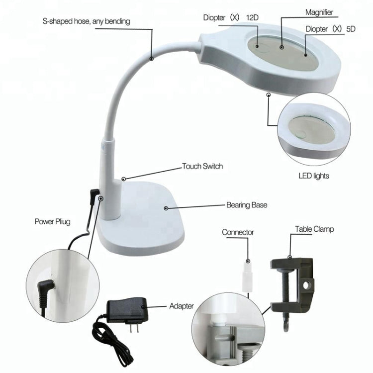 BEST Desktop Multi-function Portable Magnifying Lamp (Voltage 220V)