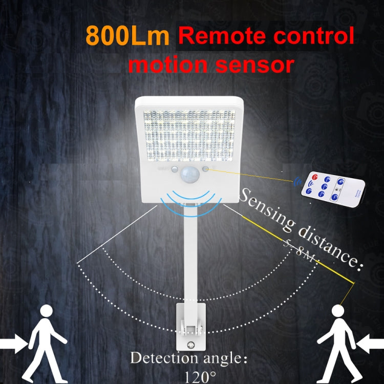 6W 800LM 48 LEDs Solar Remote Control Flat Lamp with Bracket — view 14