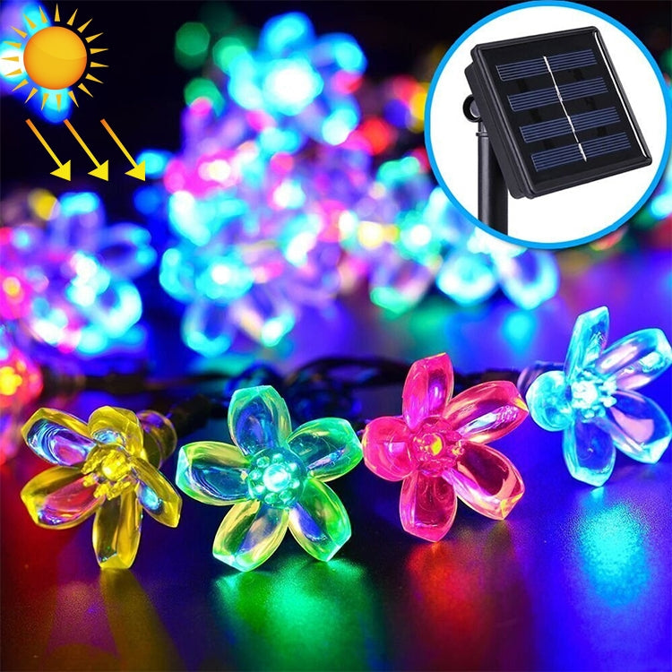 Peach Blossom Shape 50 LEDs Outdoor Garden Waterproof Christmas Spring Festival Decoration Solar Lamp String — view 9