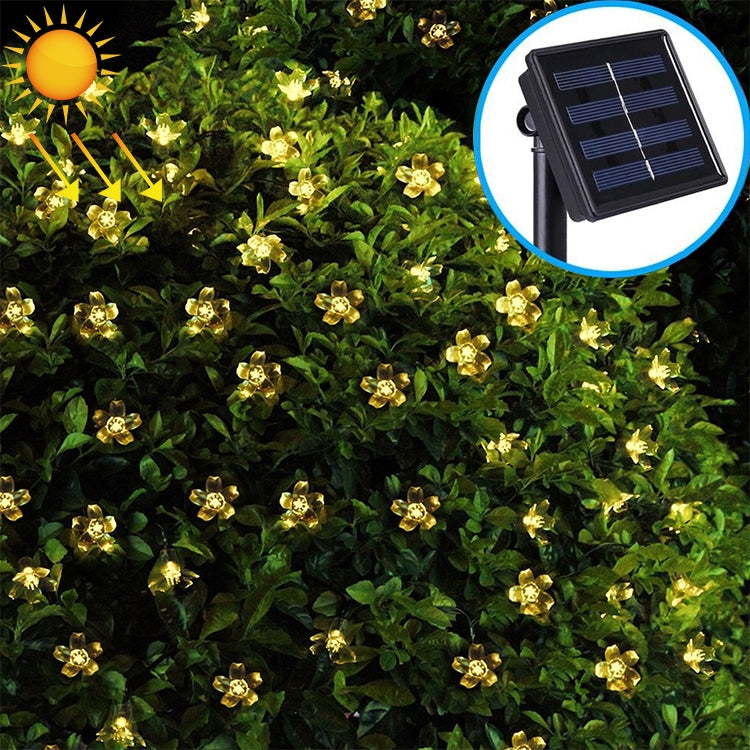 Peach Blossom Shape 50 LEDs Outdoor Garden Waterproof Christmas Spring Festival Decoration Solar Lamp String — view 8