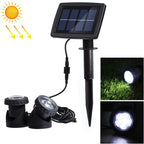 LED Outdoor Waterproof Solar Underwater Spotlight Floodlight, Two Heads