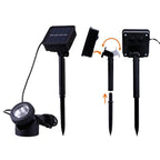 LED Outdoor Waterproof Solar Underwater Spotlight Floodlight, Two Heads