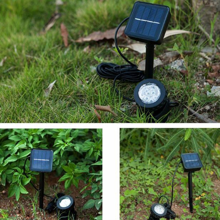 LED Outdoor Waterproof Solar Underwater Spotlight Floodlight, Two Heads