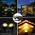 LED Outdoor Waterproof Solar Underwater Spotlight Floodlight, Two Heads