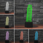 Paris Leaning Tower Shape 3D Colorful LED Vision Light Table Lamp, Touch Version — view 3