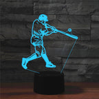 Playing Baseball Shape 3D Colorful LED Vision Light Table Lamp, Charging Touch Version