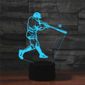 Playing Baseball Shape 3D Colorful LED Vision Light Table Lamp, Crack Remote Control Version