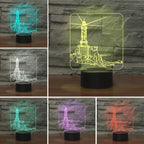 Lighthouse Shape 3D Colorful LED Vision Light Table Lamp, Charging Touch Version