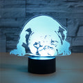 Prostrated Dog Shape 3D Colorful LED Vision Light Table Lamp, 16 Colors Remote Control Version