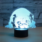 Prostrated Dog Shape 3D Colorful LED Vision Light Table Lamp, 16 Colors Remote Control Version