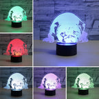 Prostrated Dog Shape 3D Colorful LED Vision Light Table Lamp, USB Touch Version