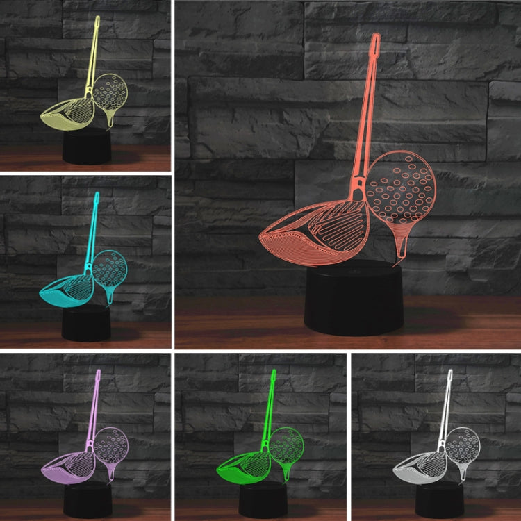 Golf Shape 3D Colorful LED Vision Light Table Lamp, USB Touch Version